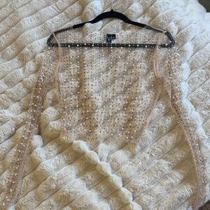 Windsor Cream Sheer Beaded Blouse